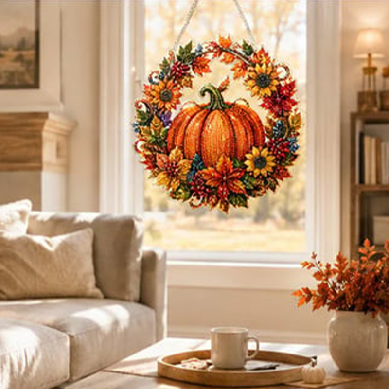 AutumnGlow — Diamond Painting Kürbis-Kranz | 1+1 GRATIS