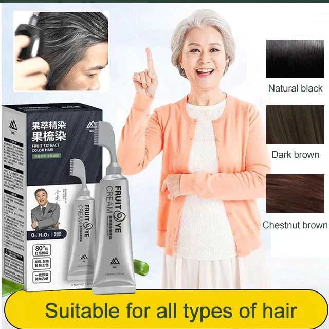 ColorFruit™ 80ml  Haarfärbe-Kamm Mit Fruchtessenzen | 1+1 GRATIS