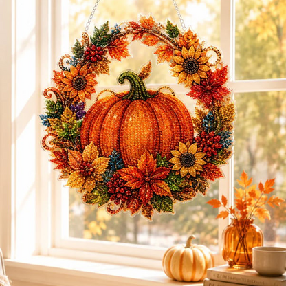 AutumnGlow — Diamond Painting Kürbis-Kranz | 1+1 GRATIS