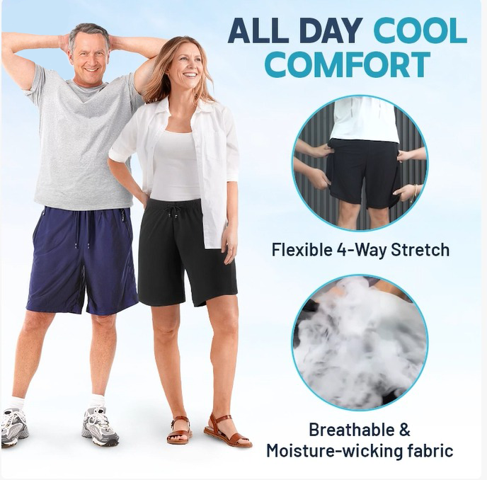 CoolFlex™ - Unisex Ice Silk Stretch-Shorts | 1+1 GRATIS