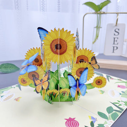 BloomLux Handgemachte 3D‑Blumen-Grußkarte | 1+2 GRATIS