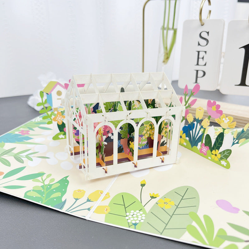 BloomLux Handgemachte 3D‑Blumen-Grußkarte | 1+2 GRATIS
