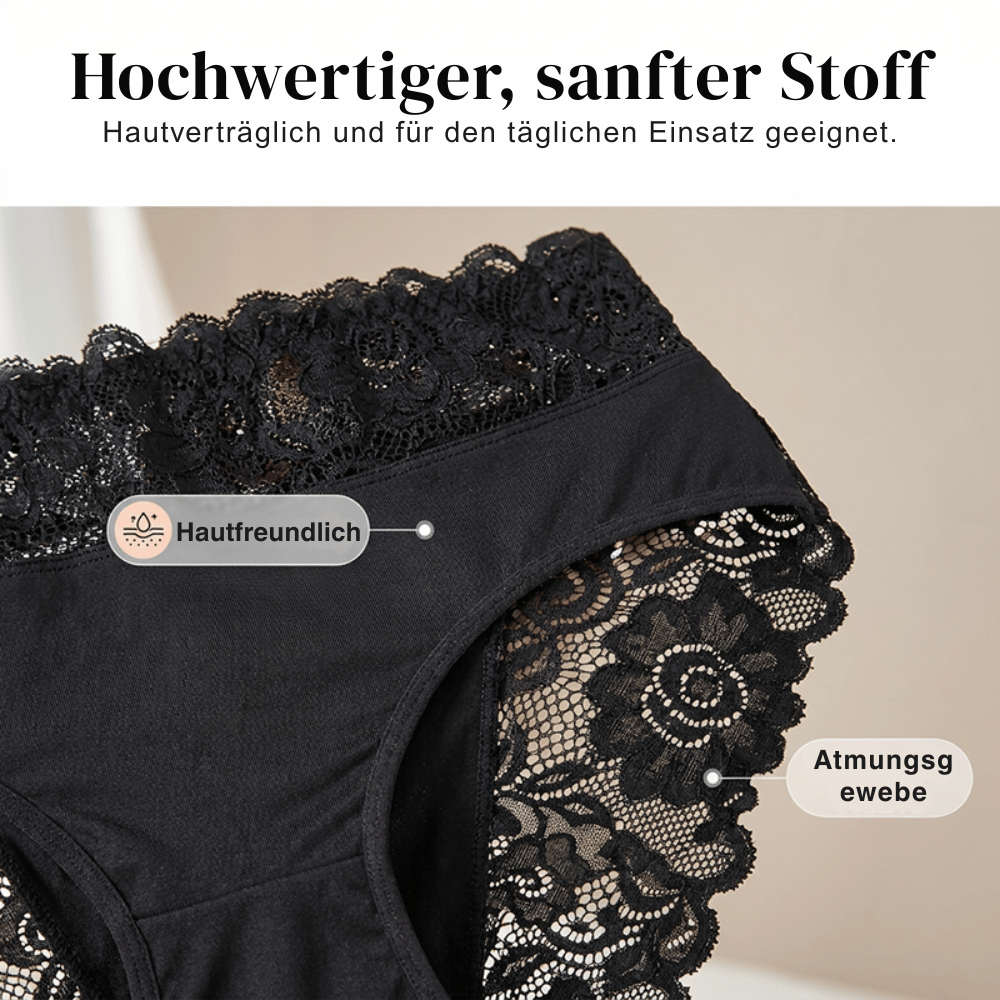 Aura — Weiche Atmungsaktive Spitzenslips | 1+1 GRATIS