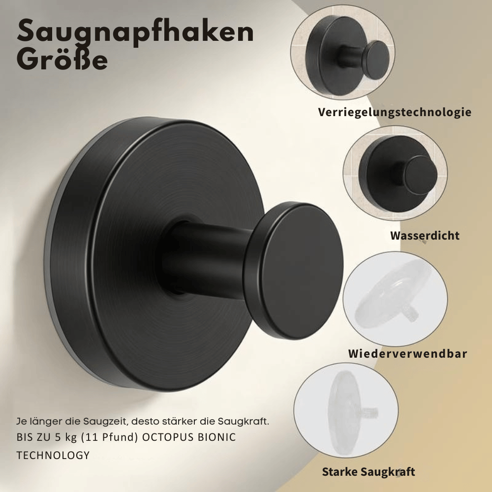 ProSteel — Elegante Saugnapf-Wandhaken | 1+1 GRATIS