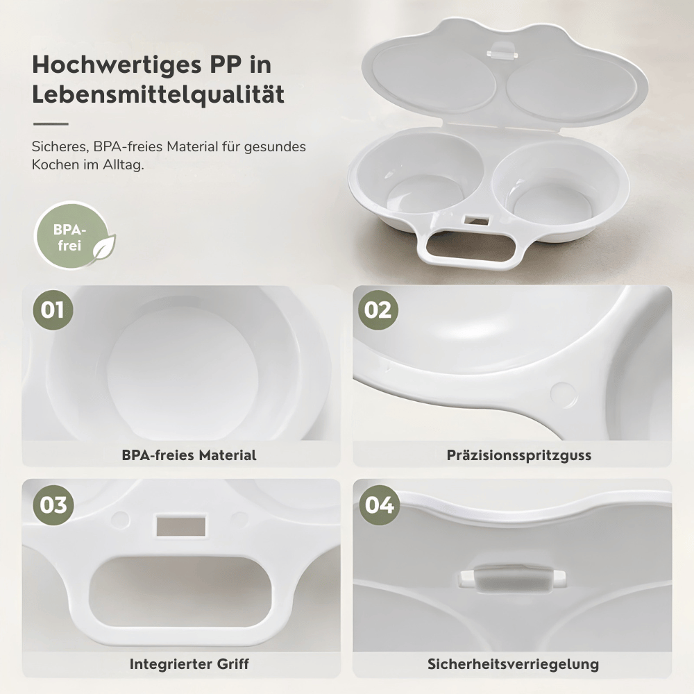 SwiftPoach — Mikrowellen-Doppel-Eierdämpfer | 1+1 GRATIS