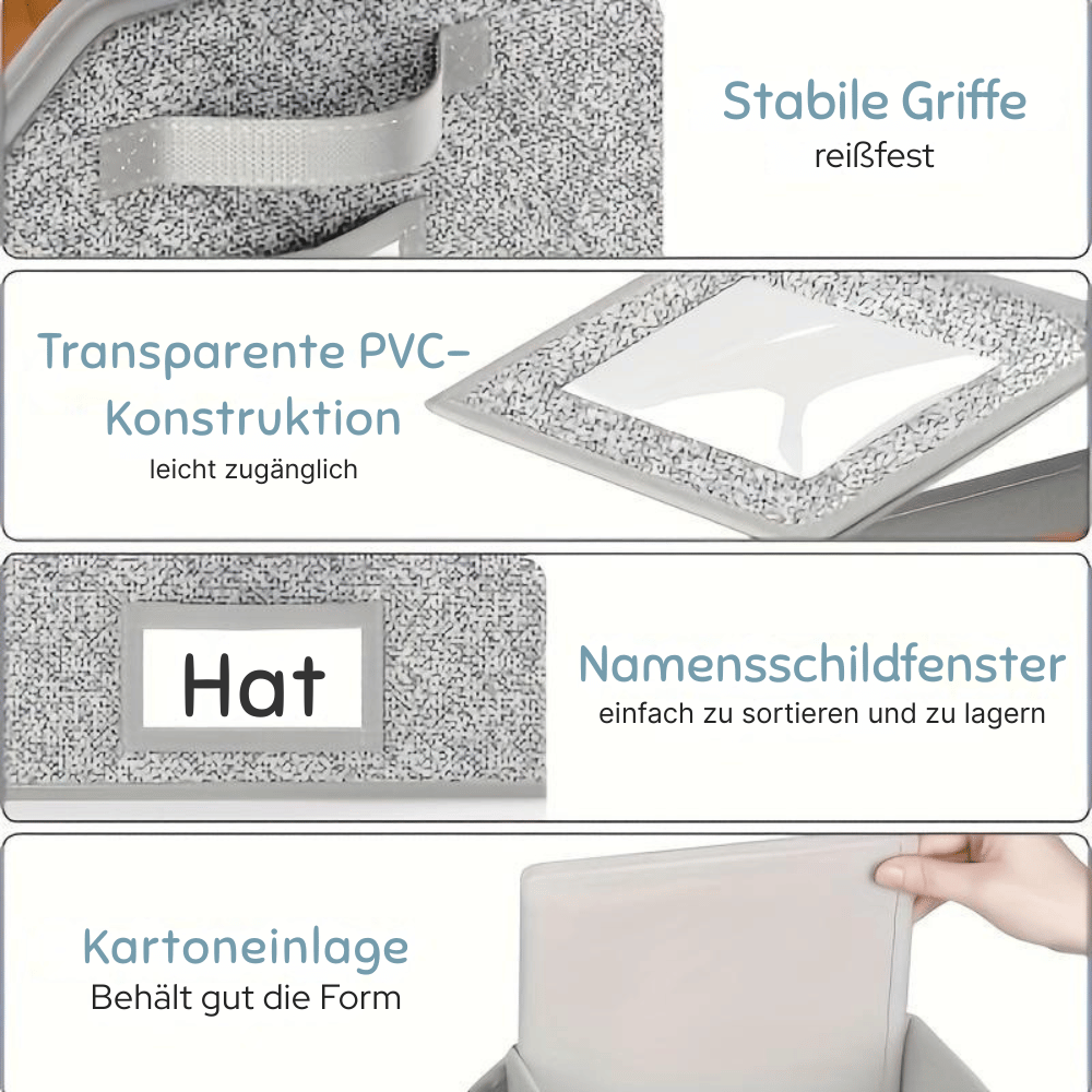CapVault — Stapelbare transparente Hutboxen | 1+1 GRATIS