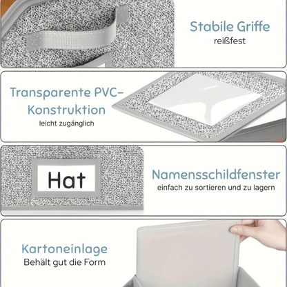 CapVault — Stapelbare transparente Hutboxen | 1+1 GRATIS
