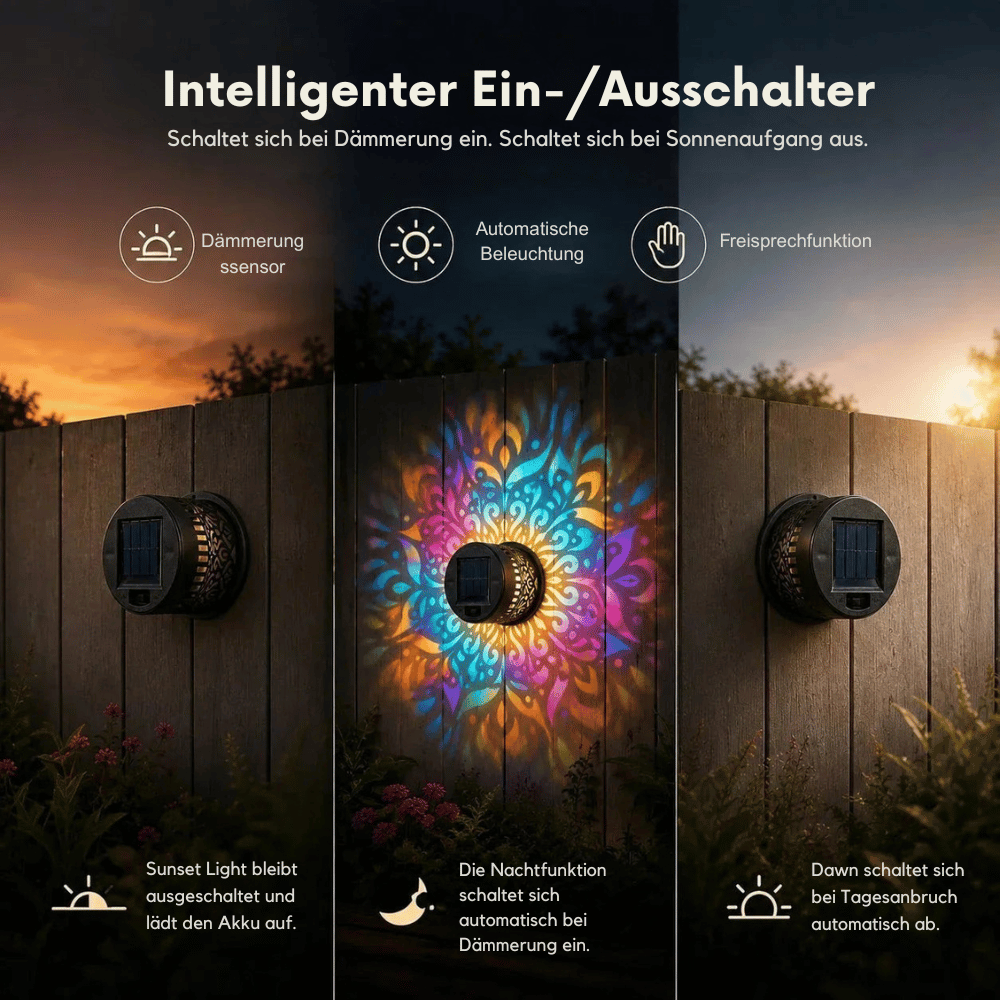 LumaHalo — Mandala Solarleuchte Außen | 1+1 GRATIS