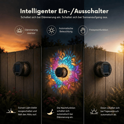 LumaHalo — Mandala Solarleuchte Außen | 1+1 GRATIS