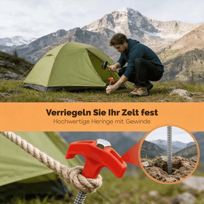 BlazeGrip — Stahl Zeltpflöcke | 1+1 GRATIS