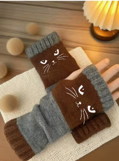Olivia – Katzenstickerei Fingerhandschuhe | 1+1 GRATIS