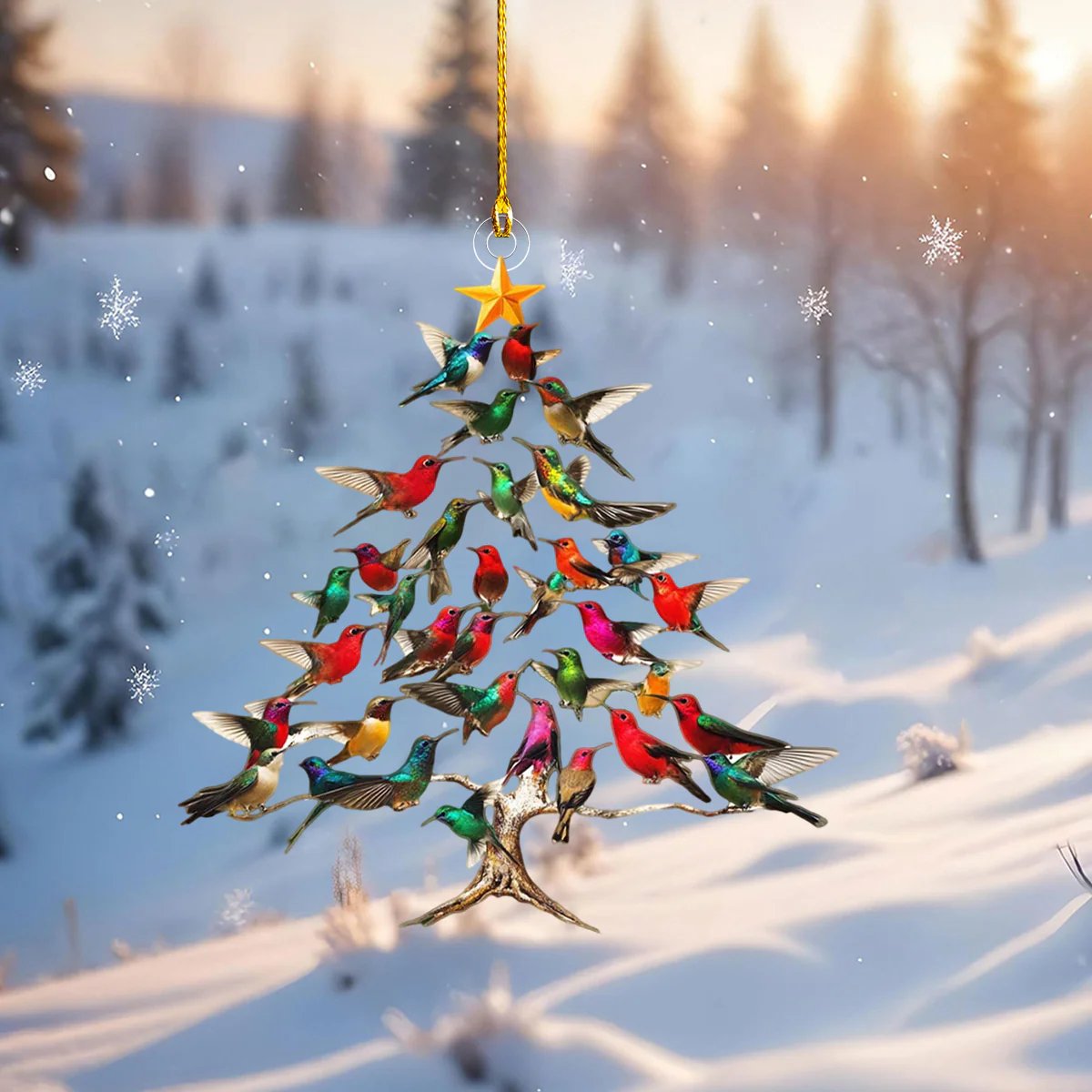 Winterly – Kolibri 2D Acryl-Weihnachtsornament | 1+2 GRATIS
