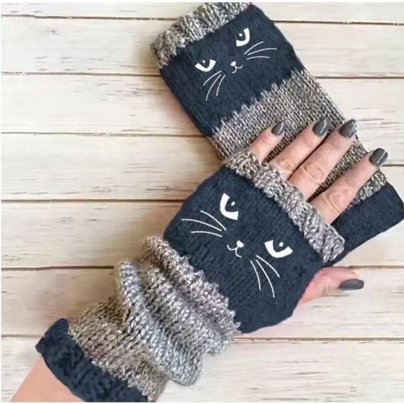 Olivia – Katzenstickerei Fingerhandschuhe | 1+1 GRATIS
