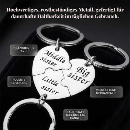 SisterBond — Puzzle-Schlüsselanhänger für Schwestern | 1+1 GRATIS