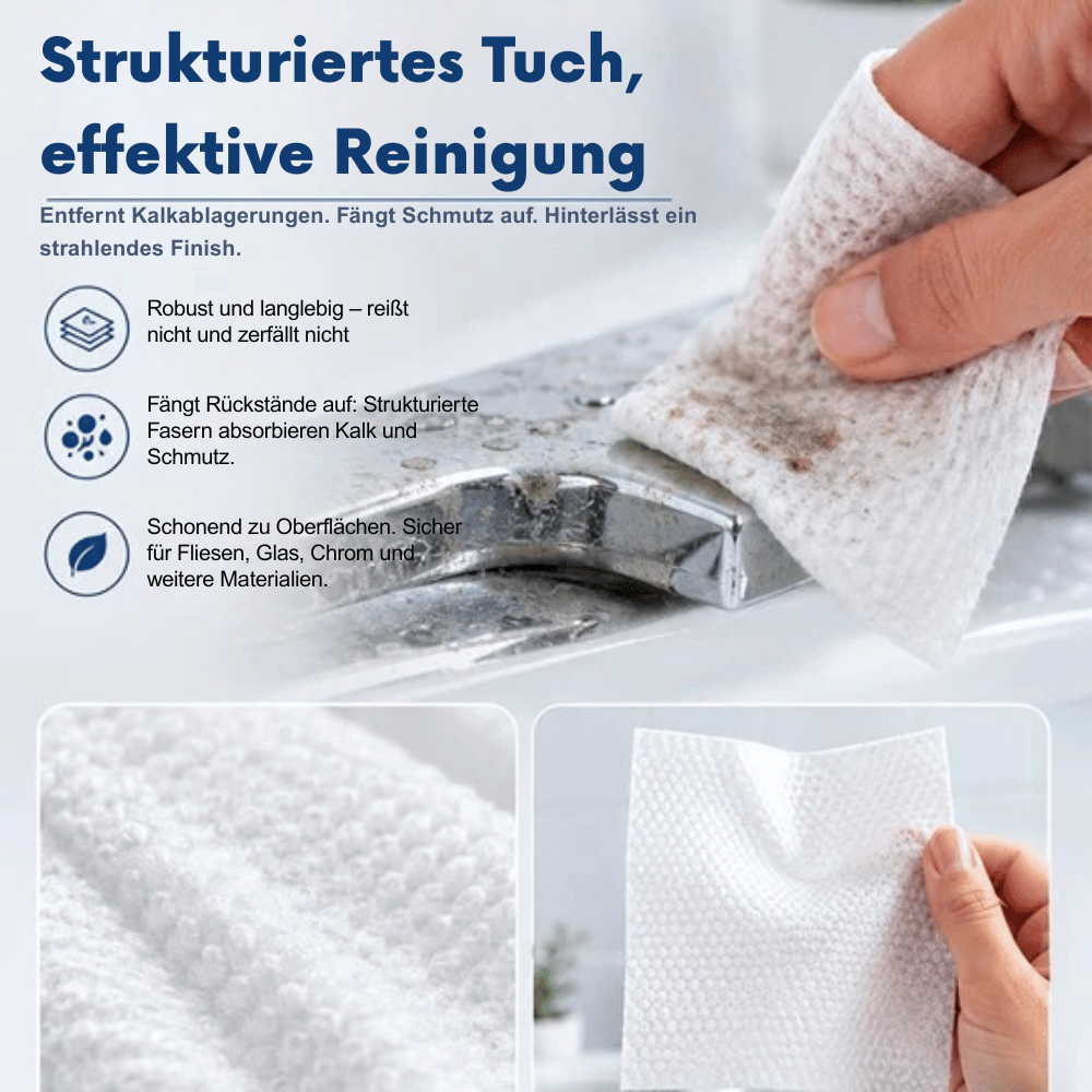 RadianceWipe — Entkalkungstücher fürs Badezimmer | 1+1 GRATIS