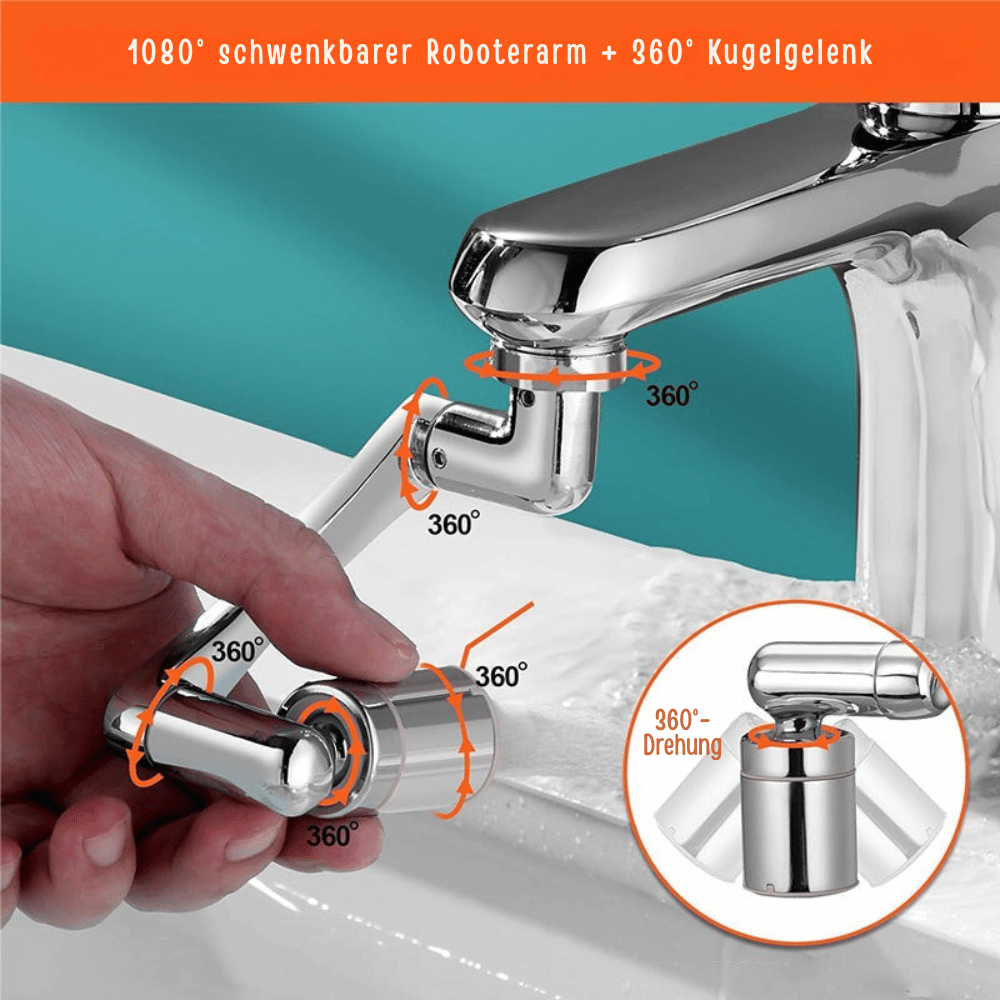 AquaSpin — 1080° Schwenkbarer Wasserhahn-Adapter  | 1+1 GRATIS
