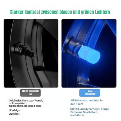 LumaGuard — Leuchtende Reifenventilkappen 4-teiliges Set  | 1+1 GRATIS
