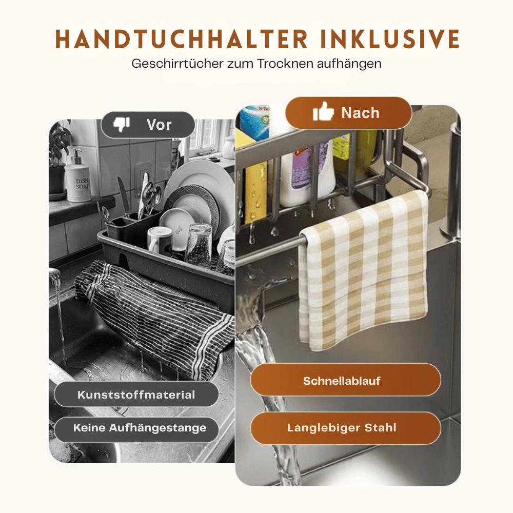 FlowNest — Spülbecken-Abtropfschale-Organizer | 1+1 GRATIS