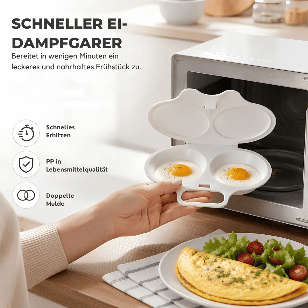 SwiftPoach — Mikrowellen-Doppel-Eierdämpfer | 1+1 GRATIS