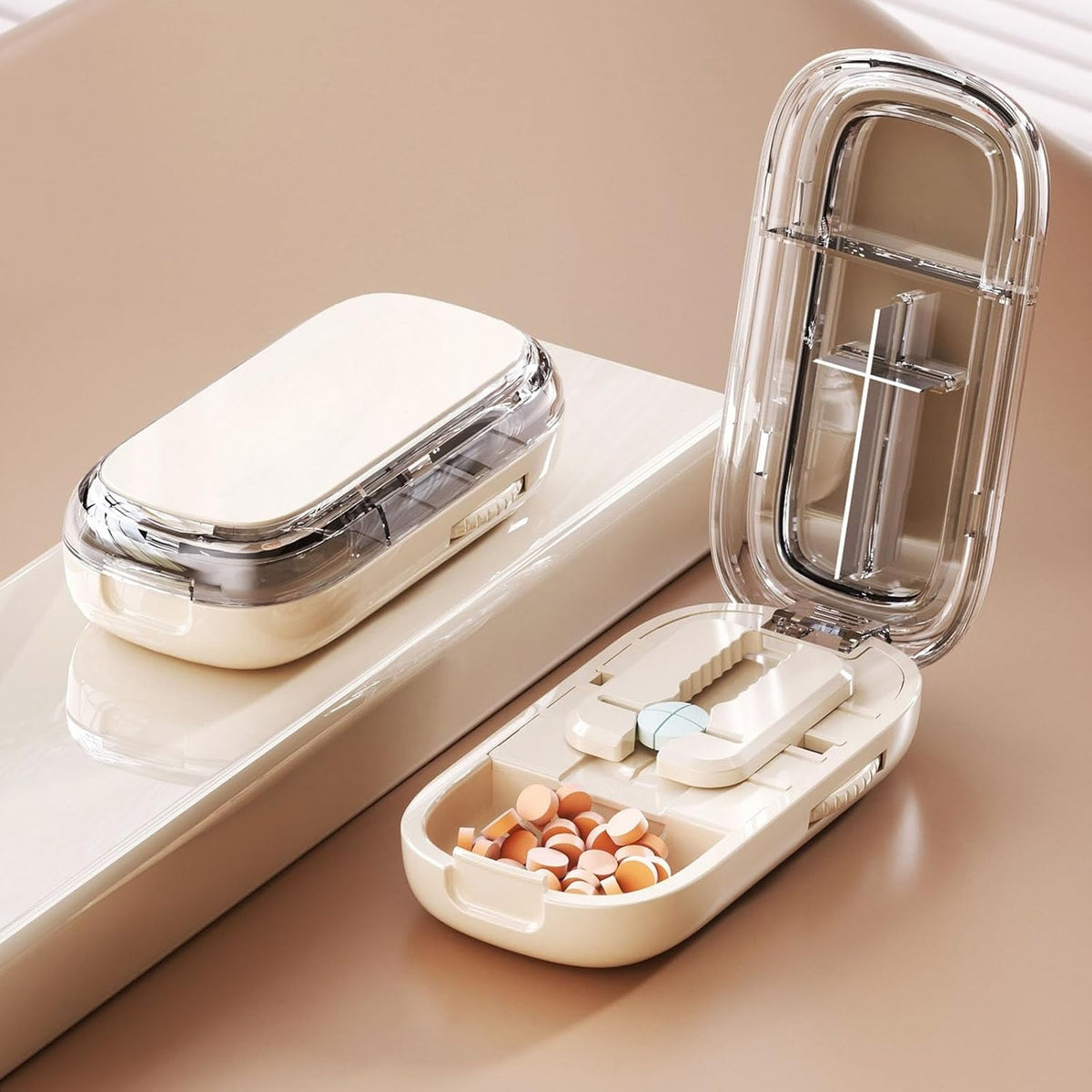 MedLux® 3-in-1-Tablettenzerteiler und Aufbewahrungsbox | 1+1 GRATIS