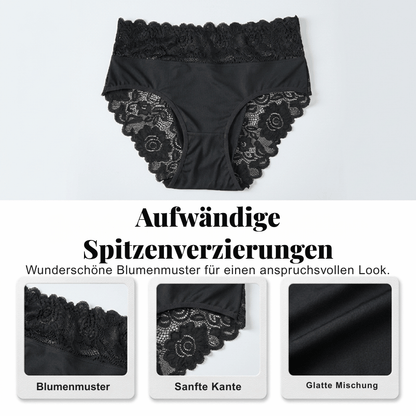 Aura — Weiche Atmungsaktive Spitzenslips | 1+1 GRATIS