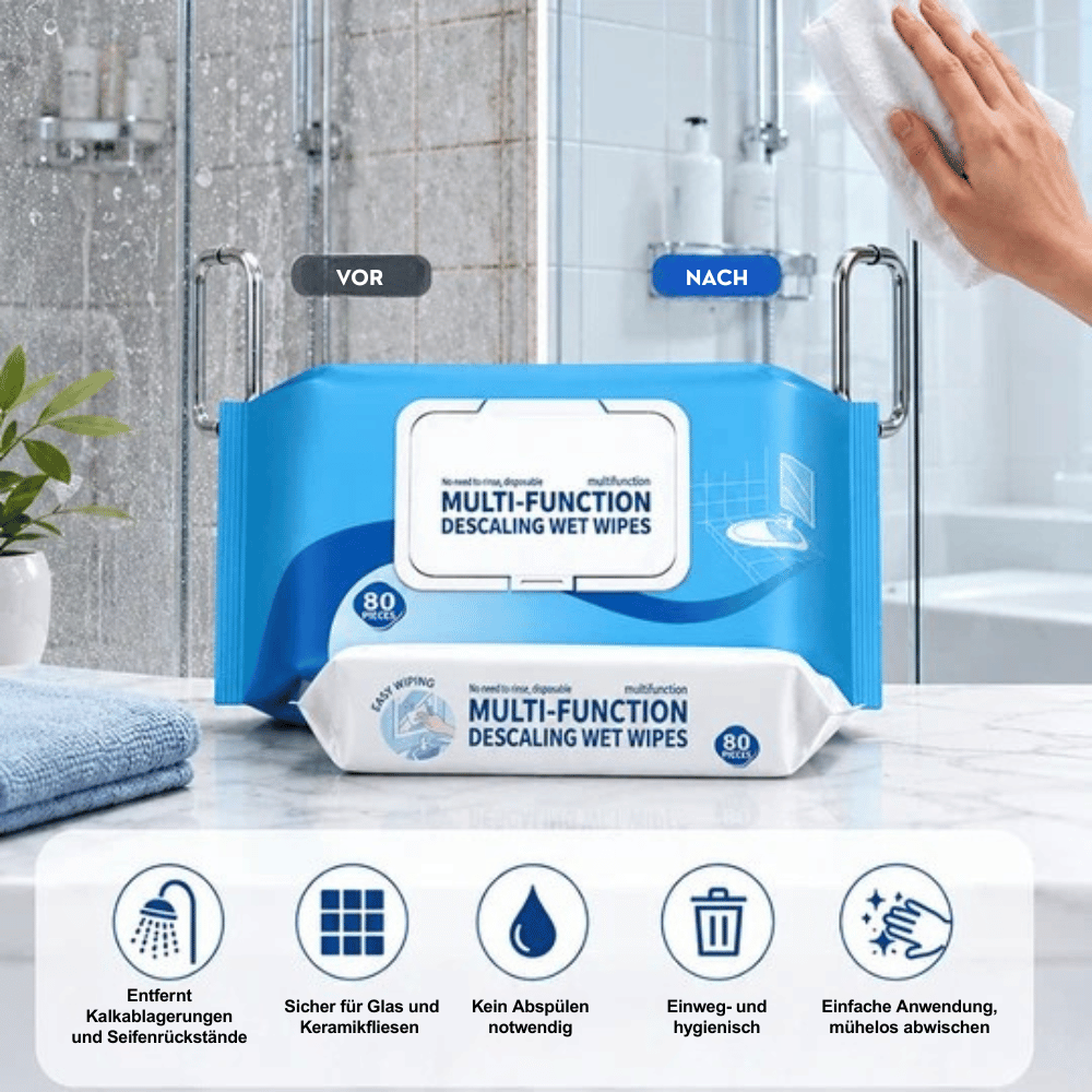 RadianceWipe — Entkalkungstücher fürs Badezimmer | 1+1 GRATIS