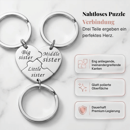 SisterBond — Puzzle-Schlüsselanhänger für Schwestern | 1+1 GRATIS