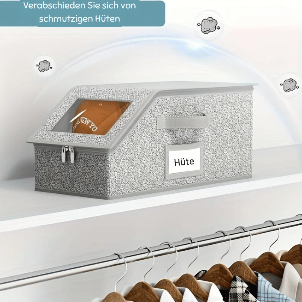 CapVault — Stapelbare transparente Hutboxen | 1+1 GRATIS