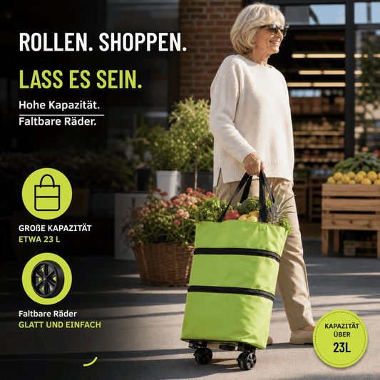 GlideHaul — Faltbarer Einkaufstrolley | 1+1 GRATIS