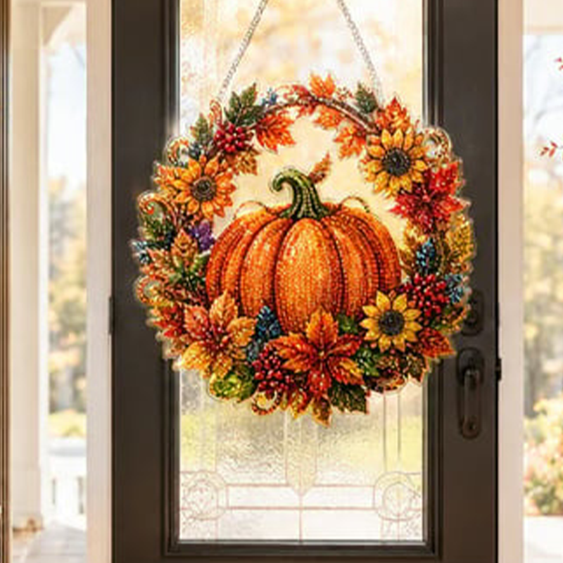 AutumnGlow — Diamond Painting Kürbis-Kranz | 1+1 GRATIS