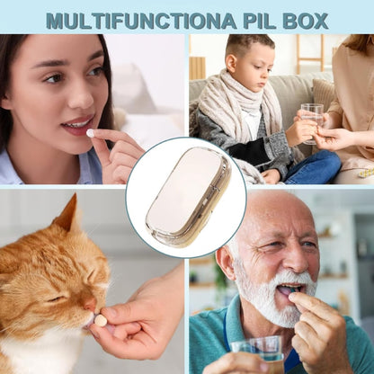 MedLux® 3-in-1-Tablettenzerteiler und Aufbewahrungsbox | 1+1 GRATIS