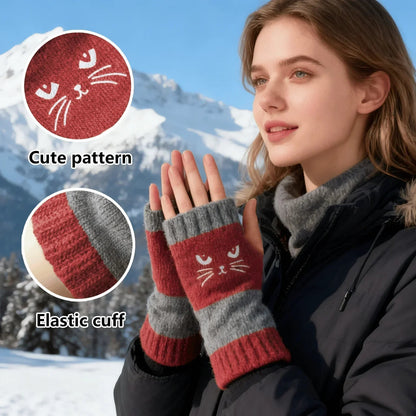 Olivia – Katzenstickerei Fingerhandschuhe | 1+1 GRATIS