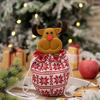 FestiveJoy – Gestrickte Weihnachtsgeschenkbeutel mit Puppe | 1+1 GRATIS