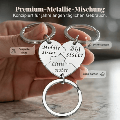 SisterBond — Puzzle-Schlüsselanhänger für Schwestern | 1+1 GRATIS