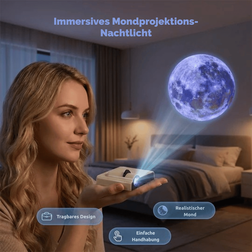 LunaLume — Magischer Mondprojektor | 1+1 GRATIS