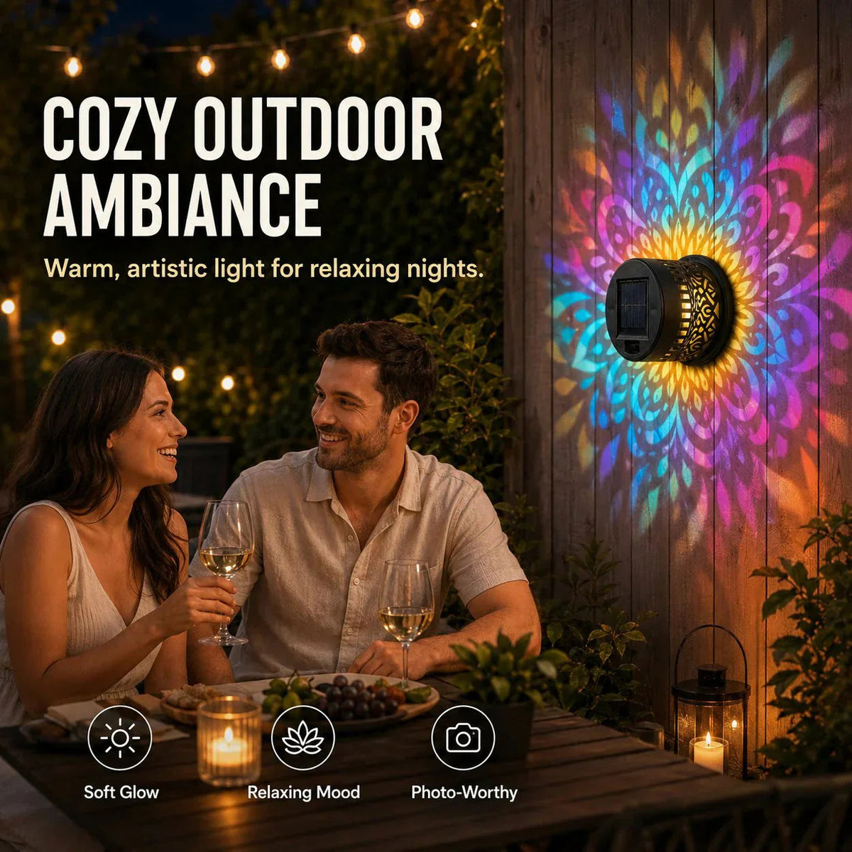 LumaHalo — Mandala Solarleuchte Außen | 1+1 GRATIS