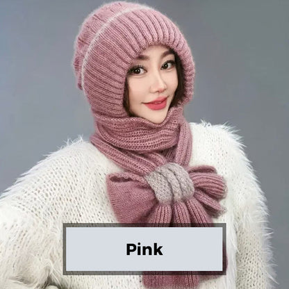 Mia – Damen-Wintermütze mit Schal und winddichtem Ohrenschutz | 1+1 GRATIS