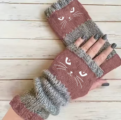 Olivia – Katzenstickerei Fingerhandschuhe | 1+1 GRATIS
