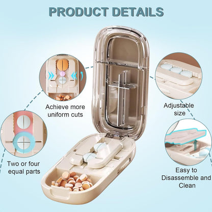 MedLux® 3-in-1-Tablettenzerteiler und Aufbewahrungsbox | 1+1 GRATIS