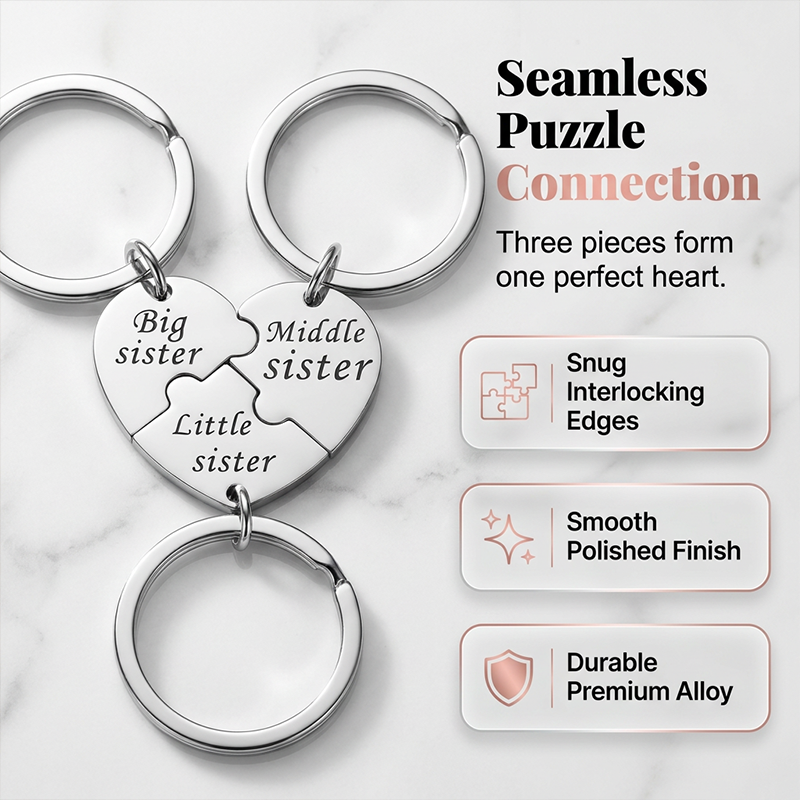 SisterBond — Puzzle-Schlüsselanhänger für Schwestern | 1+1 GRATIS