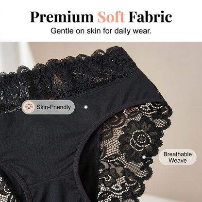 Aura — Weiche Atmungsaktive Spitzenslips | 1+1 GRATIS