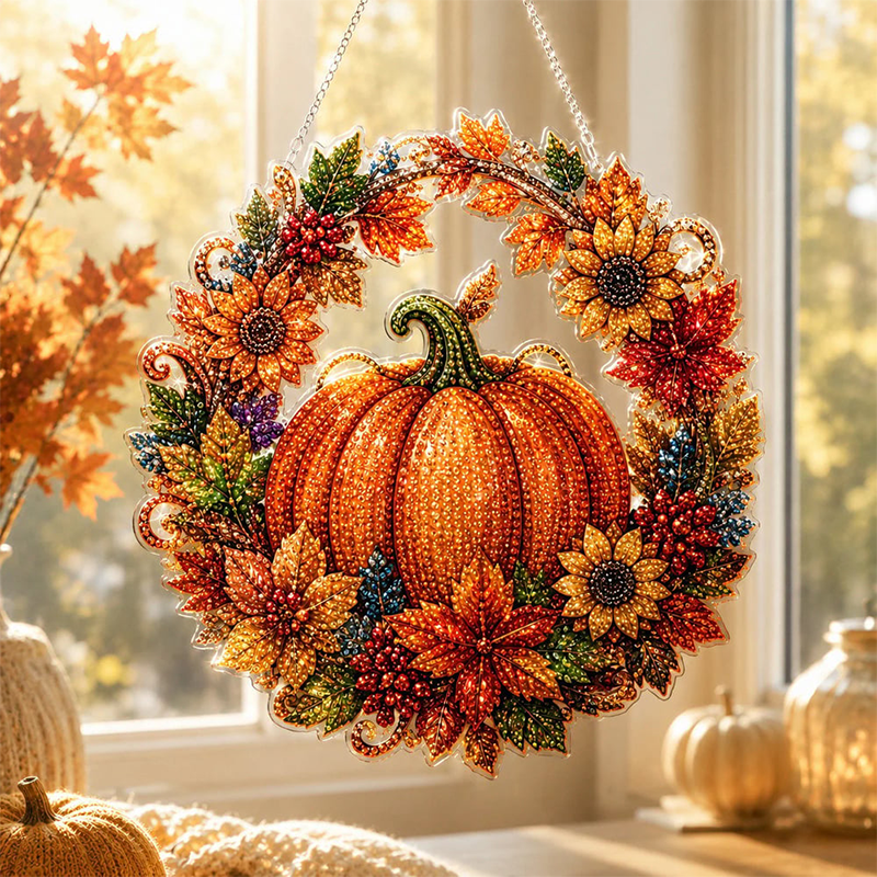 AutumnGlow — Diamond Painting Kürbis-Kranz | 1+1 GRATIS