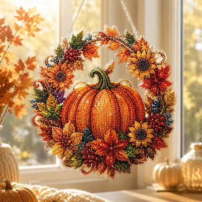 AutumnGlow — Diamond Painting Kürbis-Kranz | 1+1 GRATIS