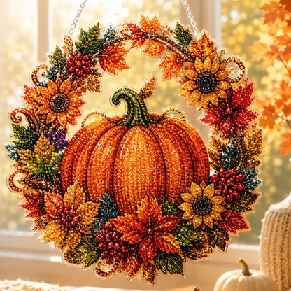 AutumnGlow — Diamond Painting Kürbis-Kranz | 1+1 GRATIS