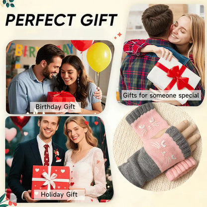 Olivia – Katzenstickerei Fingerhandschuhe | 1+1 GRATIS