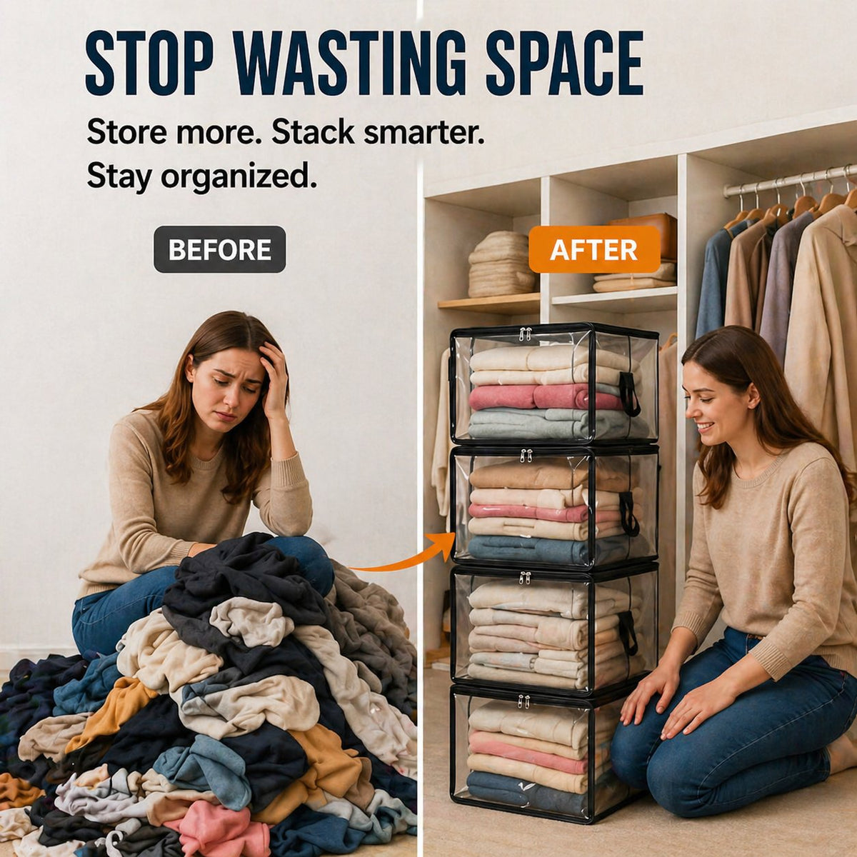 ClearNest — Transparente Aufbewahrungstaschen | 1+1 GRATIS