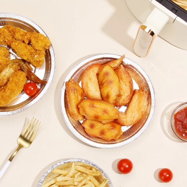 Antihaft-Einlage für Heißluftfritteuse aus Alufolie | Hitzebeständig bis 250°C | Für Backofen, Mikrowelle und Dampfgarer