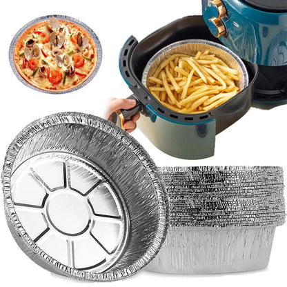 Antihaft-Einlage für Heißluftfritteuse aus Alufolie | Hitzebeständig bis 250°C | Für Backofen, Mikrowelle und Dampfgarer