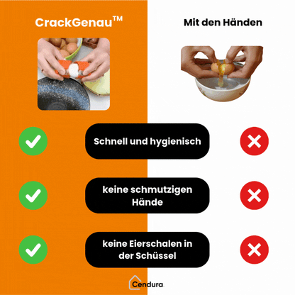 Eieröffner aus Edelstahl und Kunststoff | Integrierter Eiertrenner für Eigelb und Eiweiß | Sauberes Öffnen ohne Schalenreste