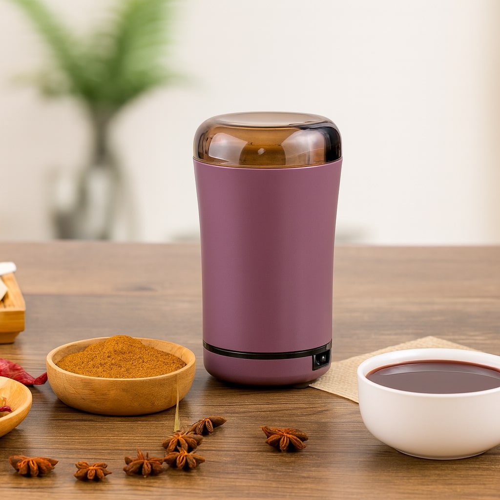 Elektrische Kaffeemühle | Edelstahlklingen | Kupfermotor für Kaffee, Gewürze & Kräuter | BrewMill
